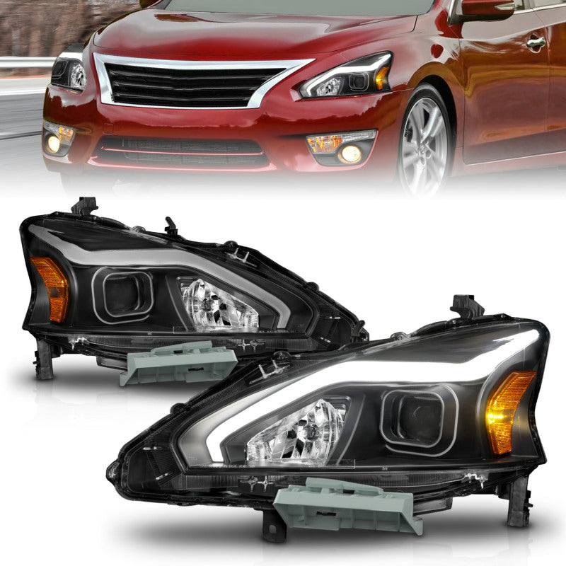 ANZO Projector Headlights for 2013-2015 Nissan Altima, showcasing modern design and powerful light output.