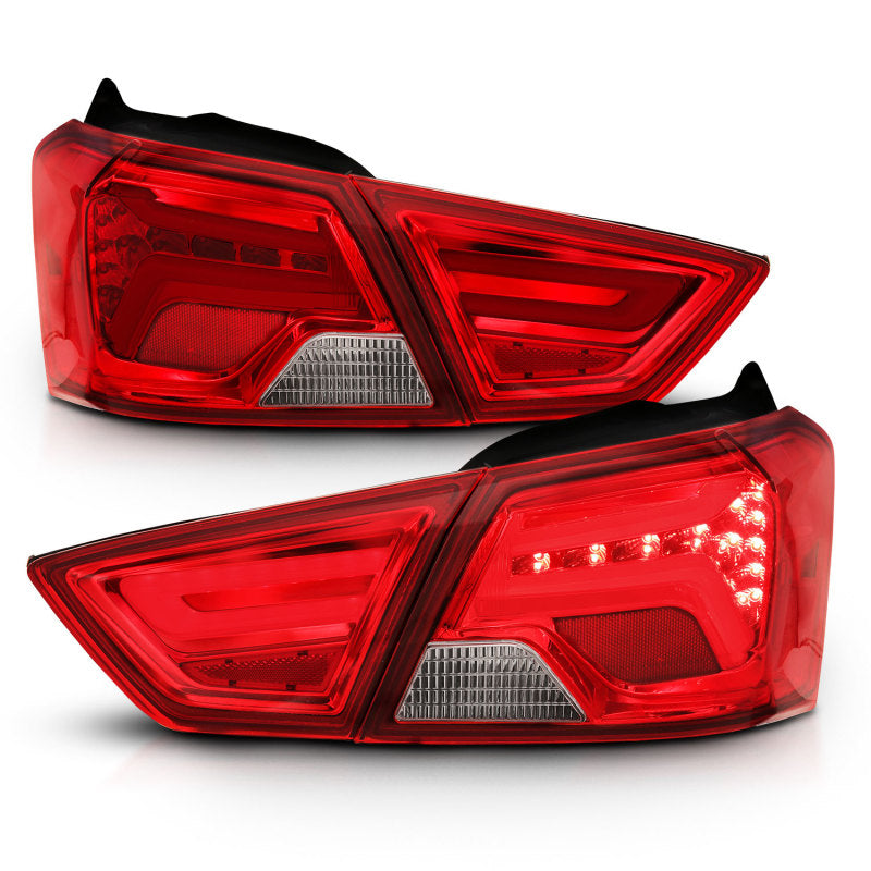 ANZO 14-18 Chevrolet Impala LED Taillights in Red/Clear, showcasing modern design and bright illumination.