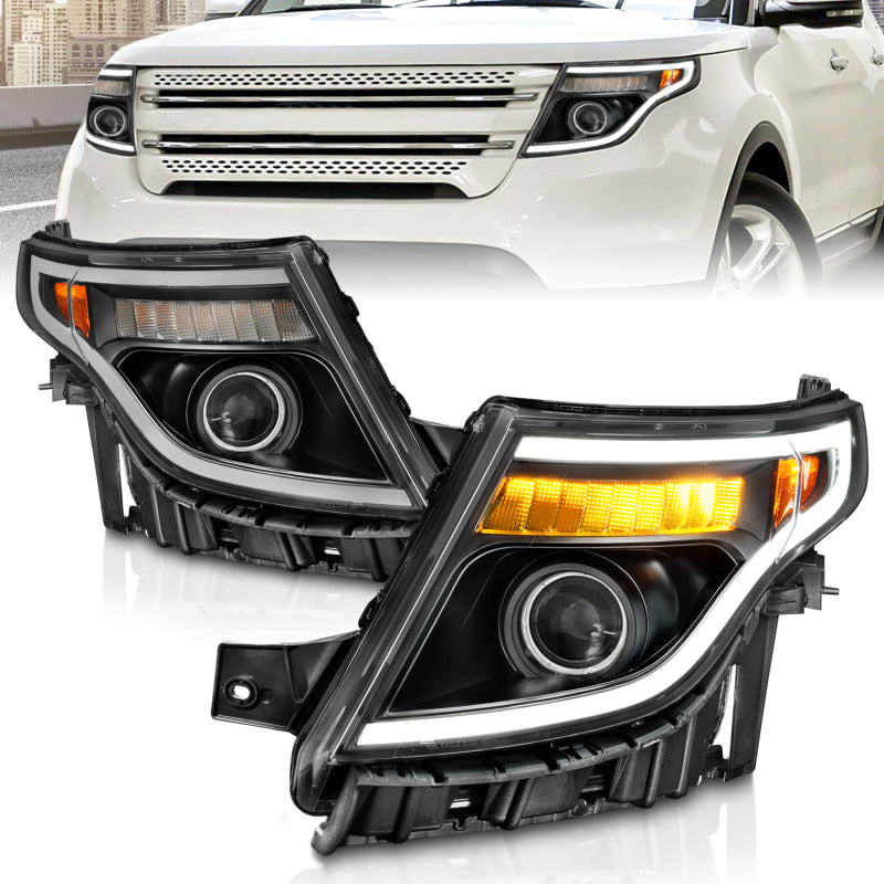 ANZO Projector Headlights for 2011-2015 Ford Explorer, showcasing sleek design and advanced lighting technology.