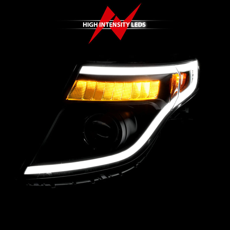 ANZO Projector Headlights for 2011-2015 Ford Explorer, showcasing sleek design and advanced lighting technology.