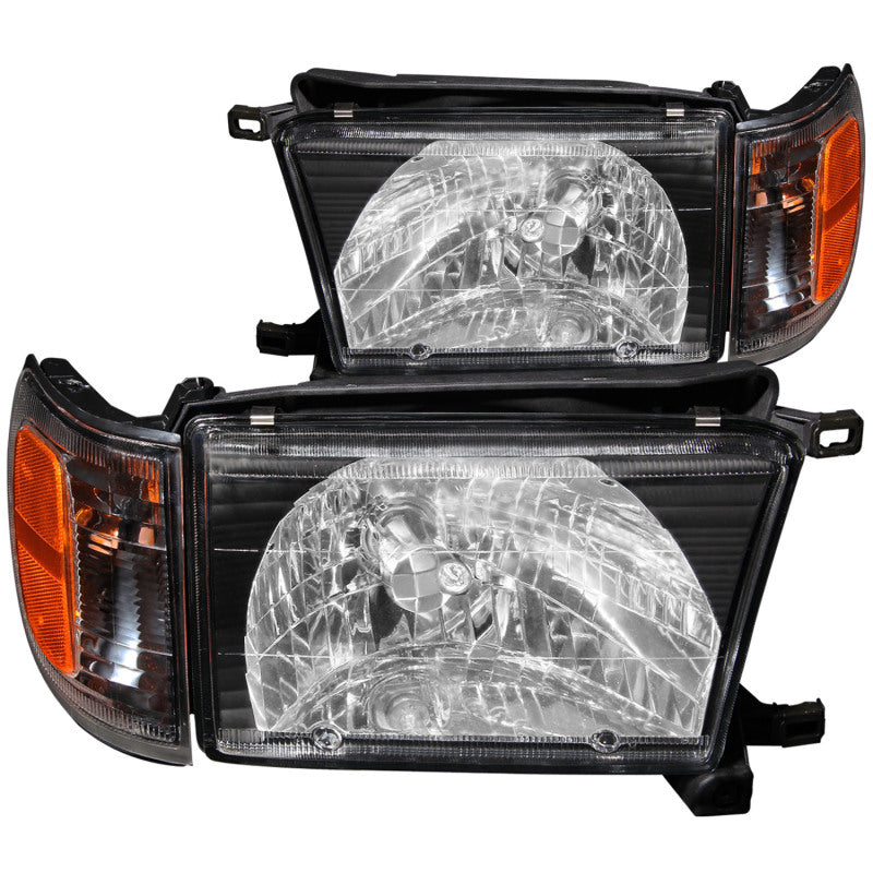 ANZO Crystal Headlight Set for 1999-2002 Toyota 4Runner featuring clear lens and black housing.