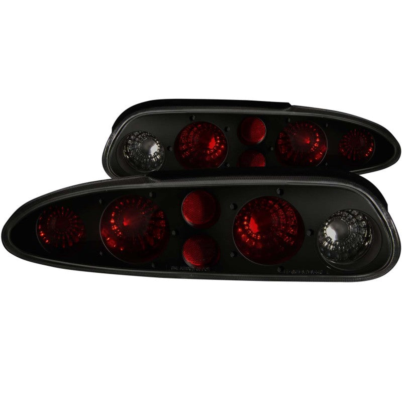 ANZO Dark Smoke Taillights for 1993-2002 Chevrolet Camaro, showcasing sleek design and modern aesthetics.