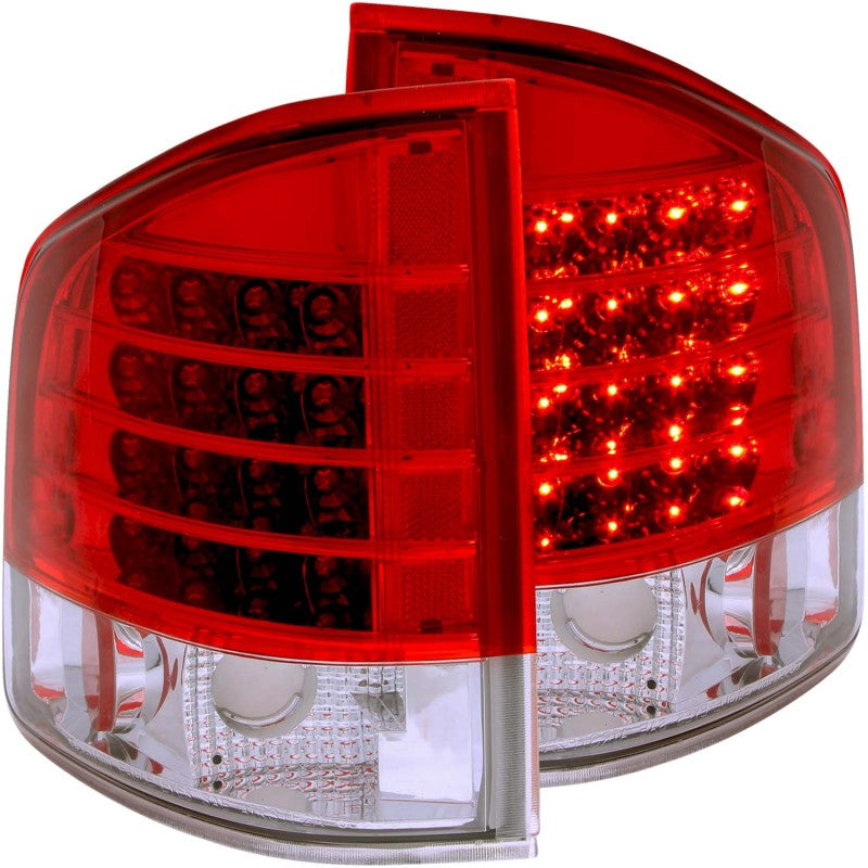 ANZO LED taillights for 1995-2005 Chevrolet S-10, featuring a red and clear lens design for enhanced visibility.