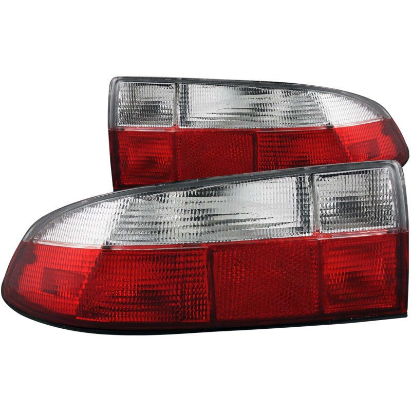 ANZO 1996-1999 BMW Z3 taillights featuring a red and clear lens design, enhancing vehicle appearance and safety.