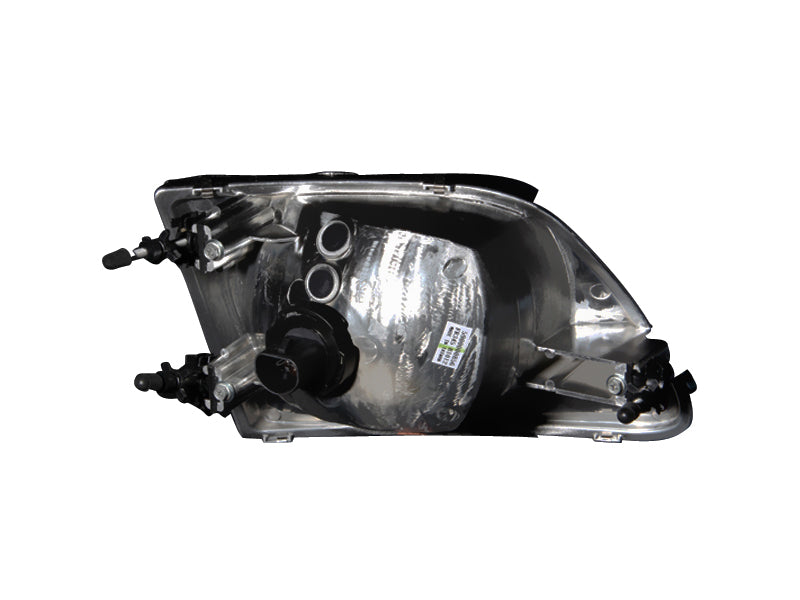 ANZO 1997-2003 Ford F-150 Crystal Headlights with clear lens and chrome housing, showcasing their sleek design and superior visibility.