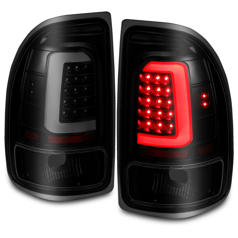 ANZO LED taillights for 1997-2004 Dodge Dakota with black housing and smoke lens, showcasing a modern and stylish design.