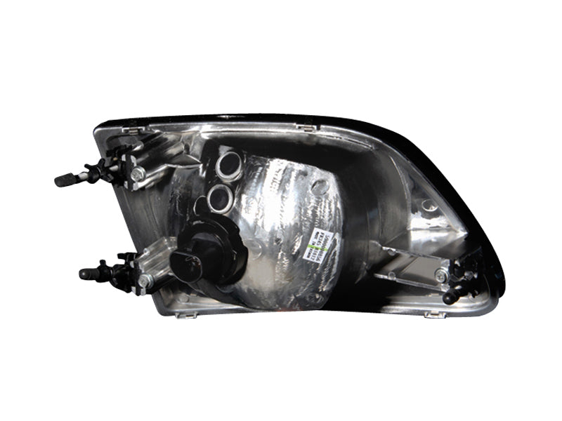 ANZO 1997.5-2003 Ford F-150 Crystal Headlights with black housing and clear lens, showcasing modern design and enhanced visibility.