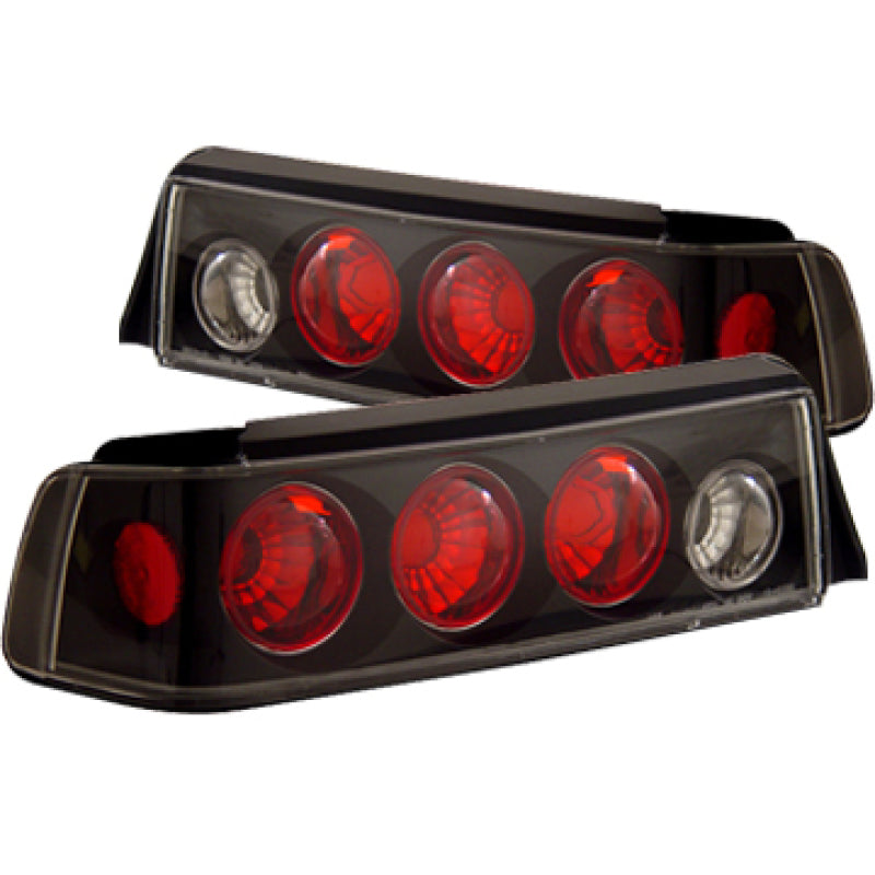 ANZO 1988-1991 Honda Civic taillights featuring clear lens and black housing, designed for 3-door models.