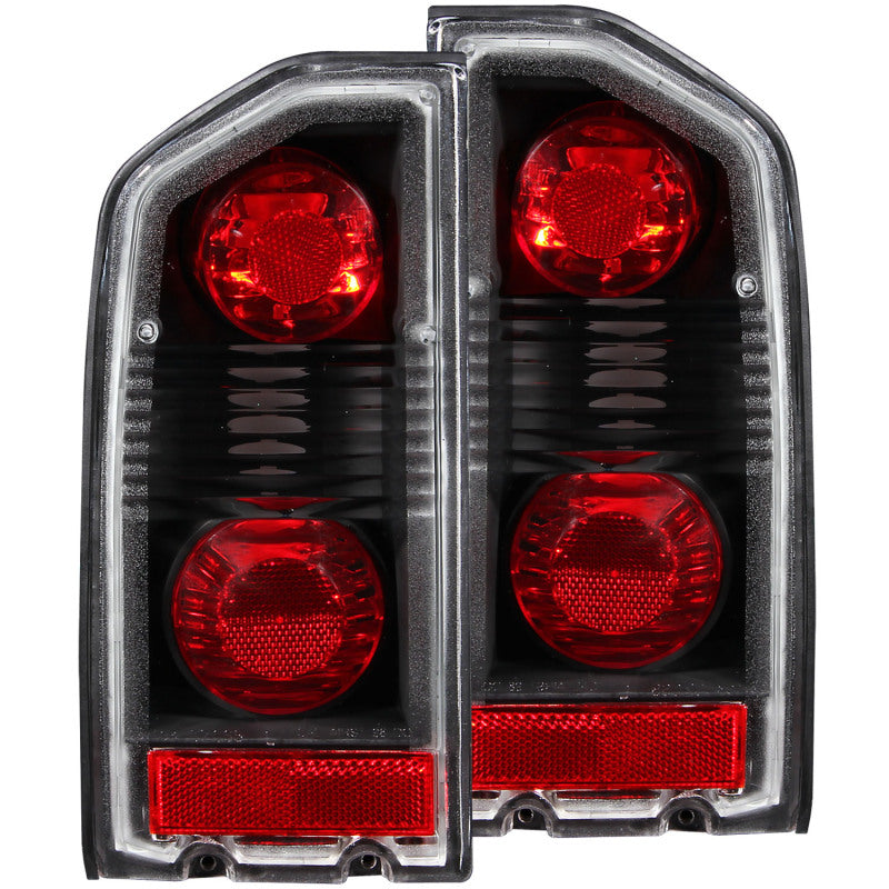 ANZO 1988-1998 Suzuki Vitara taillights with black housing and clear lens, showcasing modern design and easy installation features.