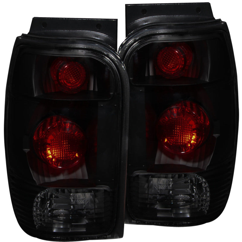 ANZO Dark Smoke Taillights for 1998-2001 Ford Explorer, showcasing sleek design and modern appearance.