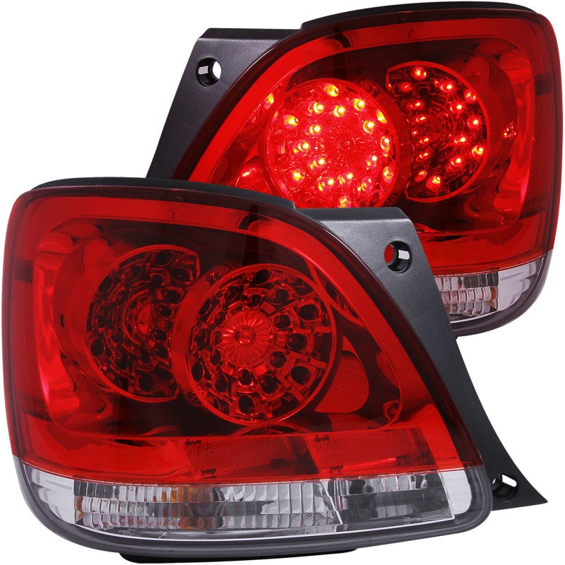 ANZO LED taillights for 1998-2005 Lexus GS300, featuring a red/clear lens design for enhanced visibility and style.