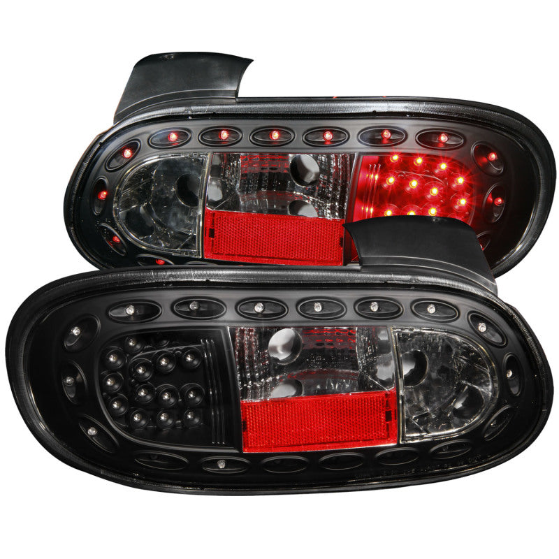 ANZO LED taillights for 1998-2005 Mazda Miata with black housing and clear lens.