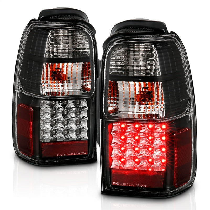 ANZO LED taillights for 2001-2002 Toyota 4Runner featuring black housing and clear lens.