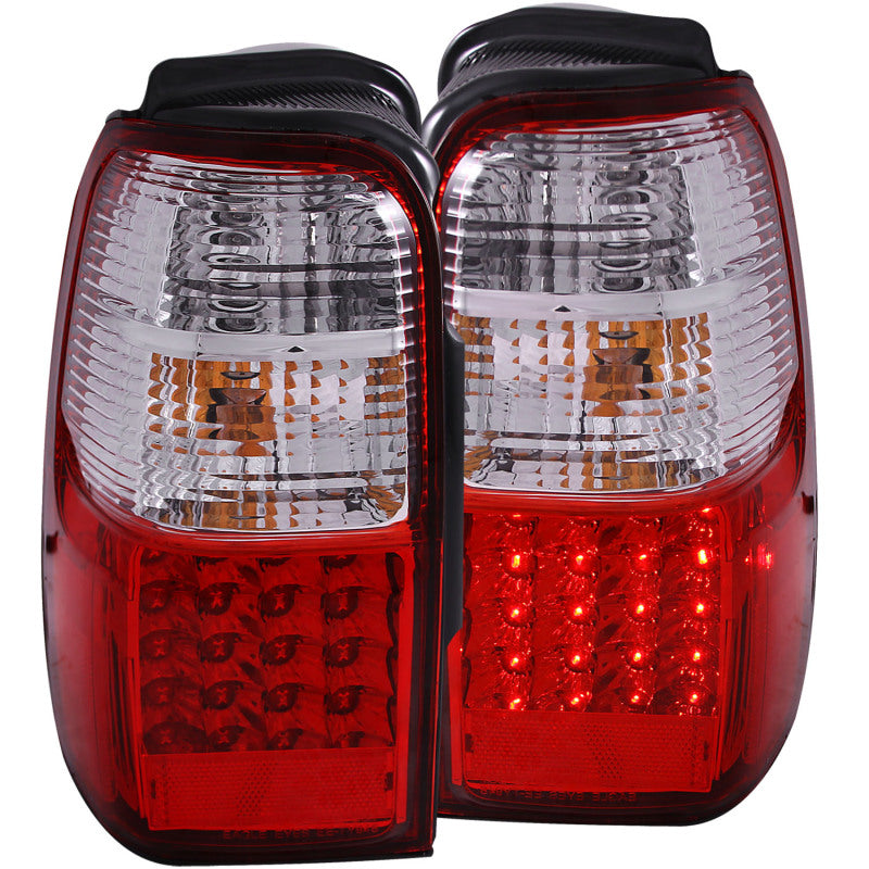 ANZO LED taillights for 2001-2002 Toyota 4Runner in red and clear lens, showcasing modern design and bright illumination.