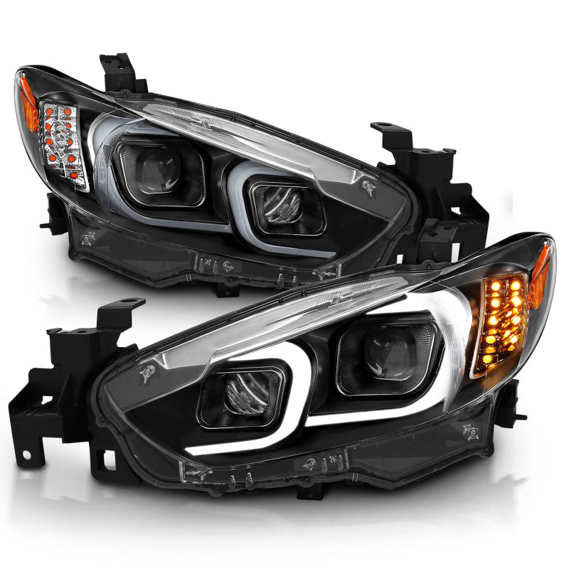 ANZO 2014-2015 Mazda 6 Projector Headlights with sleek plank style design, showcasing modern aesthetics and superior illumination.