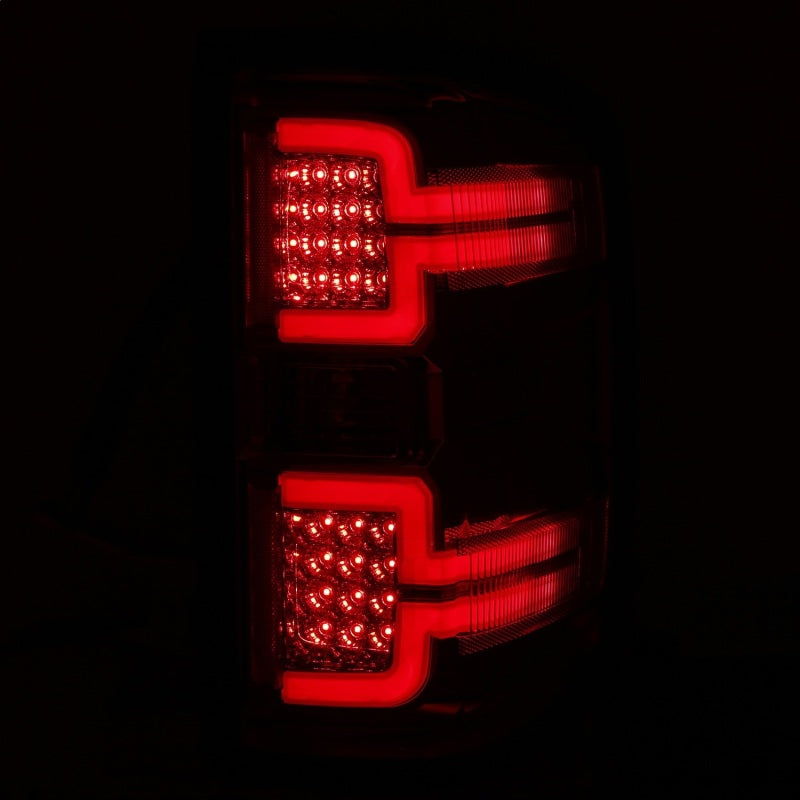 ANZO LED taillights for 2014-2018 Chevy Silverado 1500 in red and clear design, showcasing modern styling and enhanced visibility.