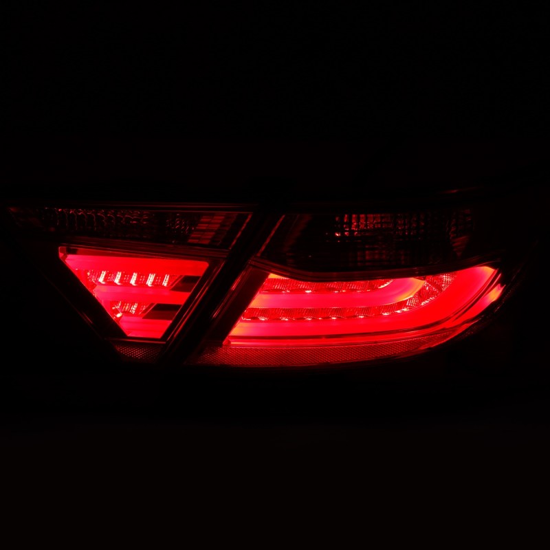 ANZO LED taillights for 2015-2016 Toyota Camry in red and clear design, showcasing modern styling and enhanced visibility.