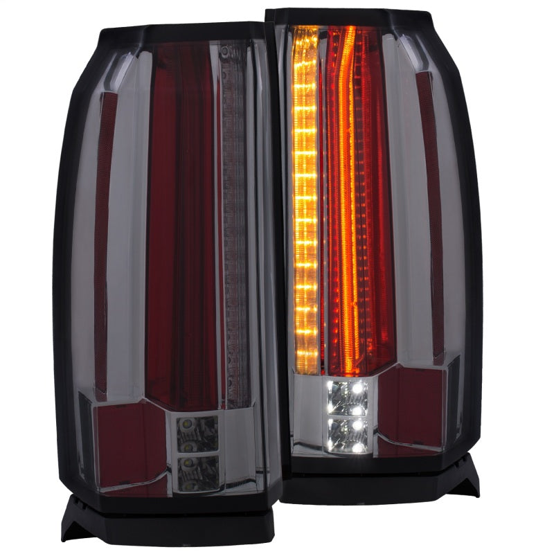 ANZO LED taillights for 2015-2017 GMC Yukon in smoke finish, showcasing modern design and enhanced visibility.