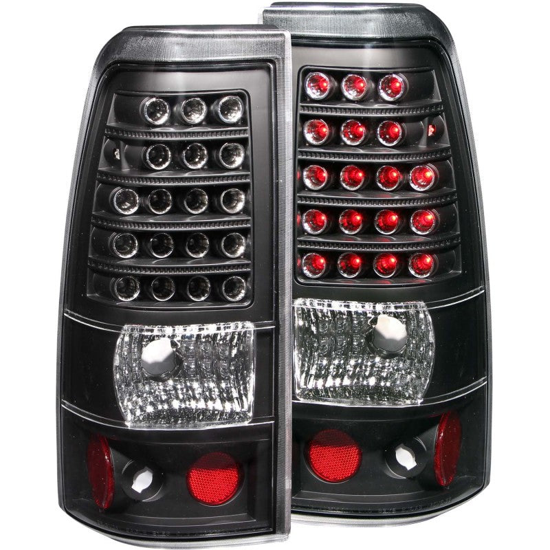 ANZO LED taillights for 2003-2006 Chevrolet Silverado 1500 with black housing and clear lens.