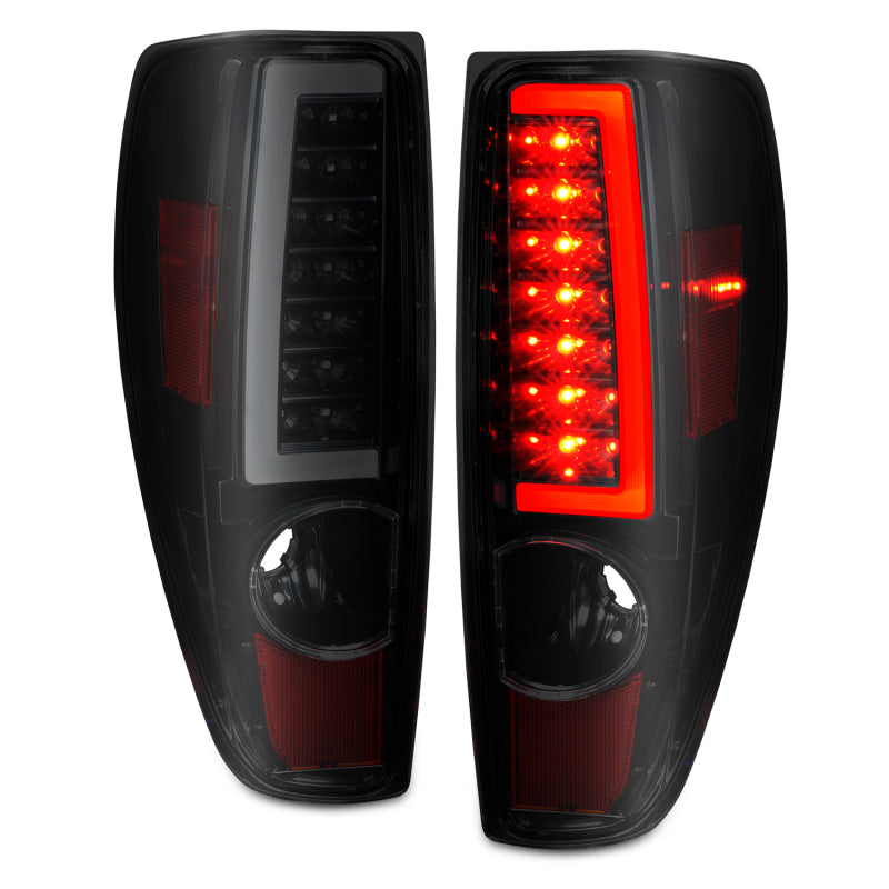 ANZO LED Tail Lights for 2004-2012 Chevrolet Colorado and GMC Canyon, featuring a clear lens and chrome housing.