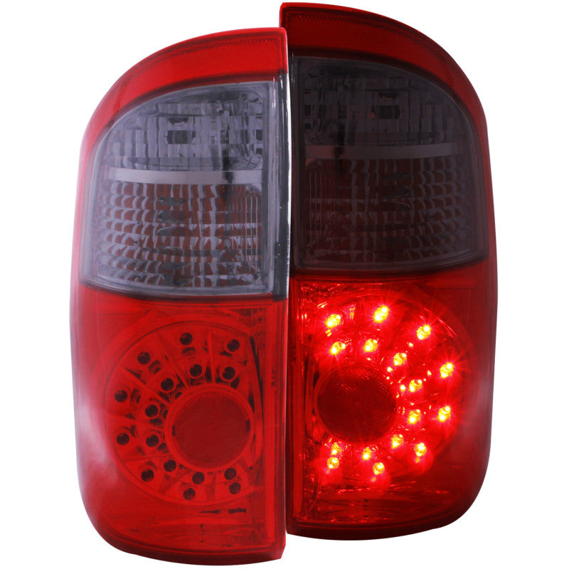 ANZO LED taillights for 2004-2006 Toyota Tundra with red and smoke lens, showcasing modern design and enhanced visibility.