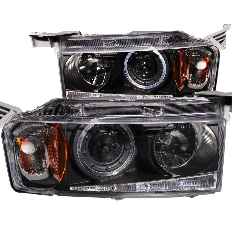 ANZO 2004-2007 Scion xB Projector Headlights with Halo in black housing, showcasing clear lens and stylish design.