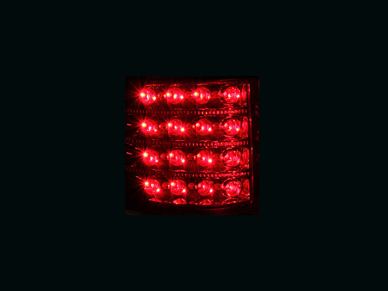 ANZO LED taillights for 2004-2008 Ford F-150, featuring a red and clear lens design for enhanced visibility and style.