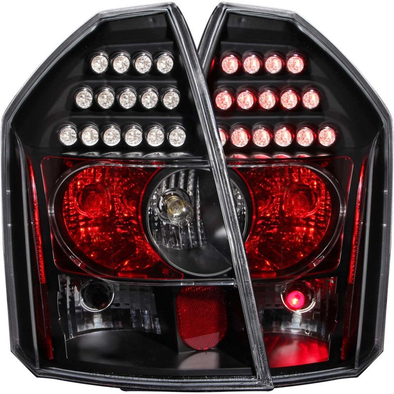 ANZO LED taillights for 2005-2007 Chrysler 300C with black housing and clear lens.