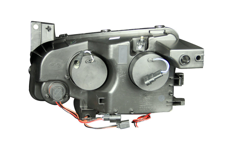 ANZO 2006-2010 Dodge Charger Projector Headlights with Halo Chrome, featuring clear lens and black housing design.