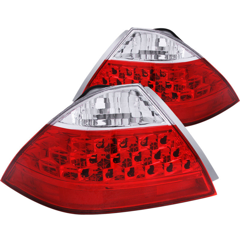 ANZO 2006-2007 Honda Accord taillights featuring a red and clear lens design, enhancing vehicle visibility and style.