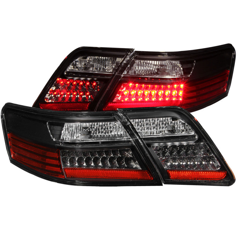 ANZO LED taillights for 2007-2009 Toyota Camry with black housing and clear lens.