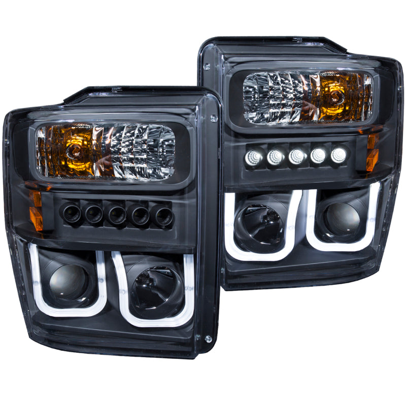 LED projector headlights for vehicles