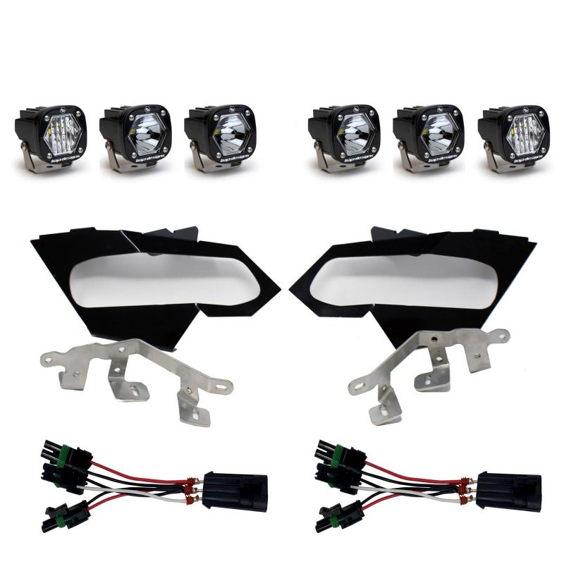 Baja Designs Can-Am X3 Headlight Kit featuring S1 spot lights for enhanced visibility.