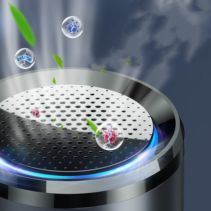 Air purifier illustration with particles