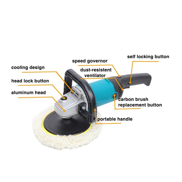 Labeled parts of car polisher.