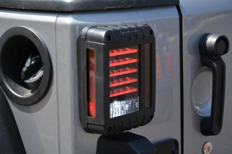 DV8 Offroad Horizontal LED Tail Light for Jeep Wrangler JK, showcasing its sleek design and bright LED features.