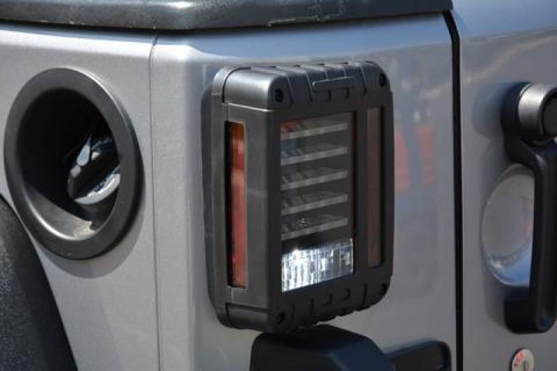 DV8 Offroad Horizontal LED Tail Light for Jeep Wrangler JK, showcasing its sleek design and bright LED features.