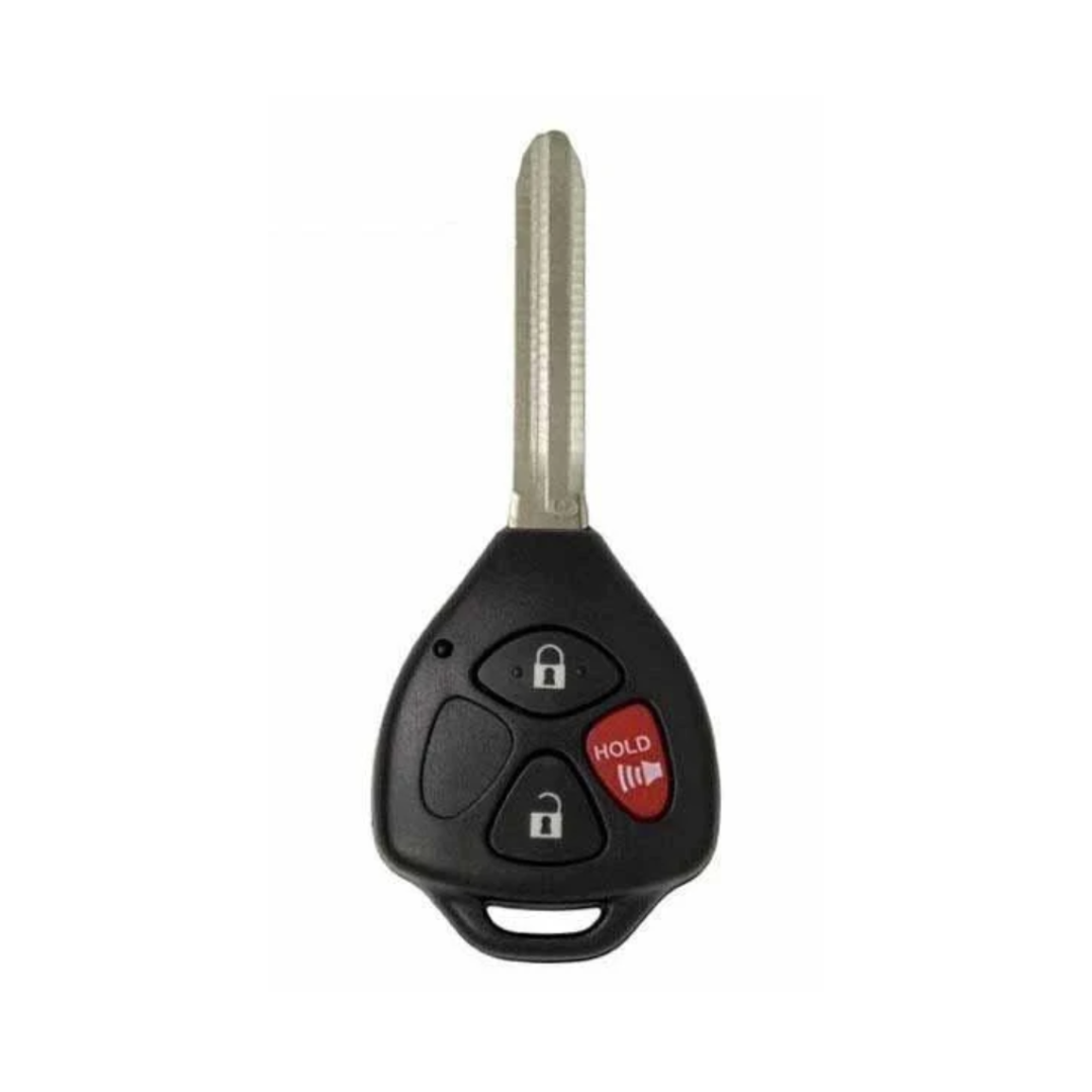 Toyota 3B Remote Head Key G Chip HYQ12BBY with uncut key and battery, designed for select Toyota models.