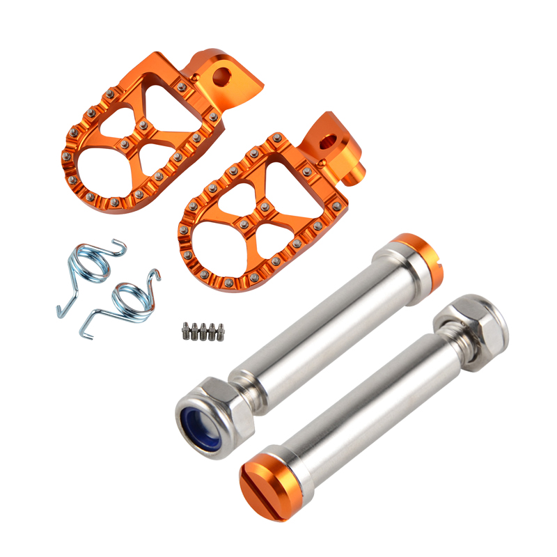 Motorcycle foot pegs and components.