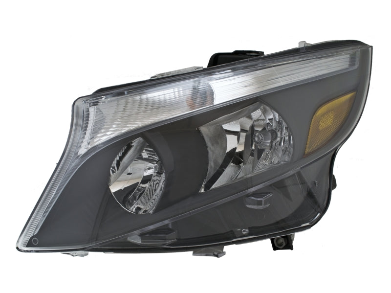 Hella Left Head Lamp Assembly for 2016 Mercedes Metris, showcasing its sleek design and high-quality construction.