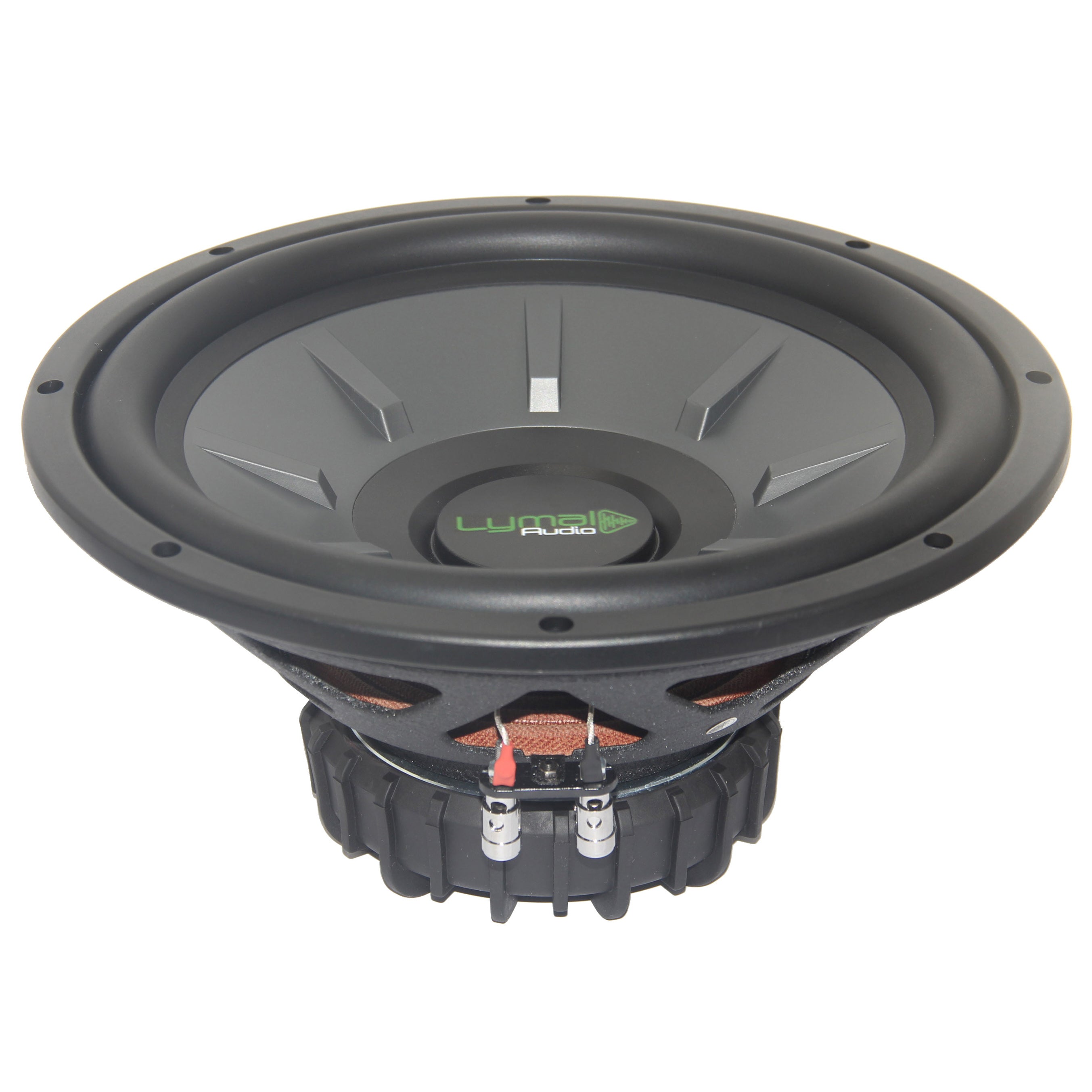 Lymal Audio LA-EP12SW 12-inch car audio subwoofer with polypropylene cone and rubber surround.