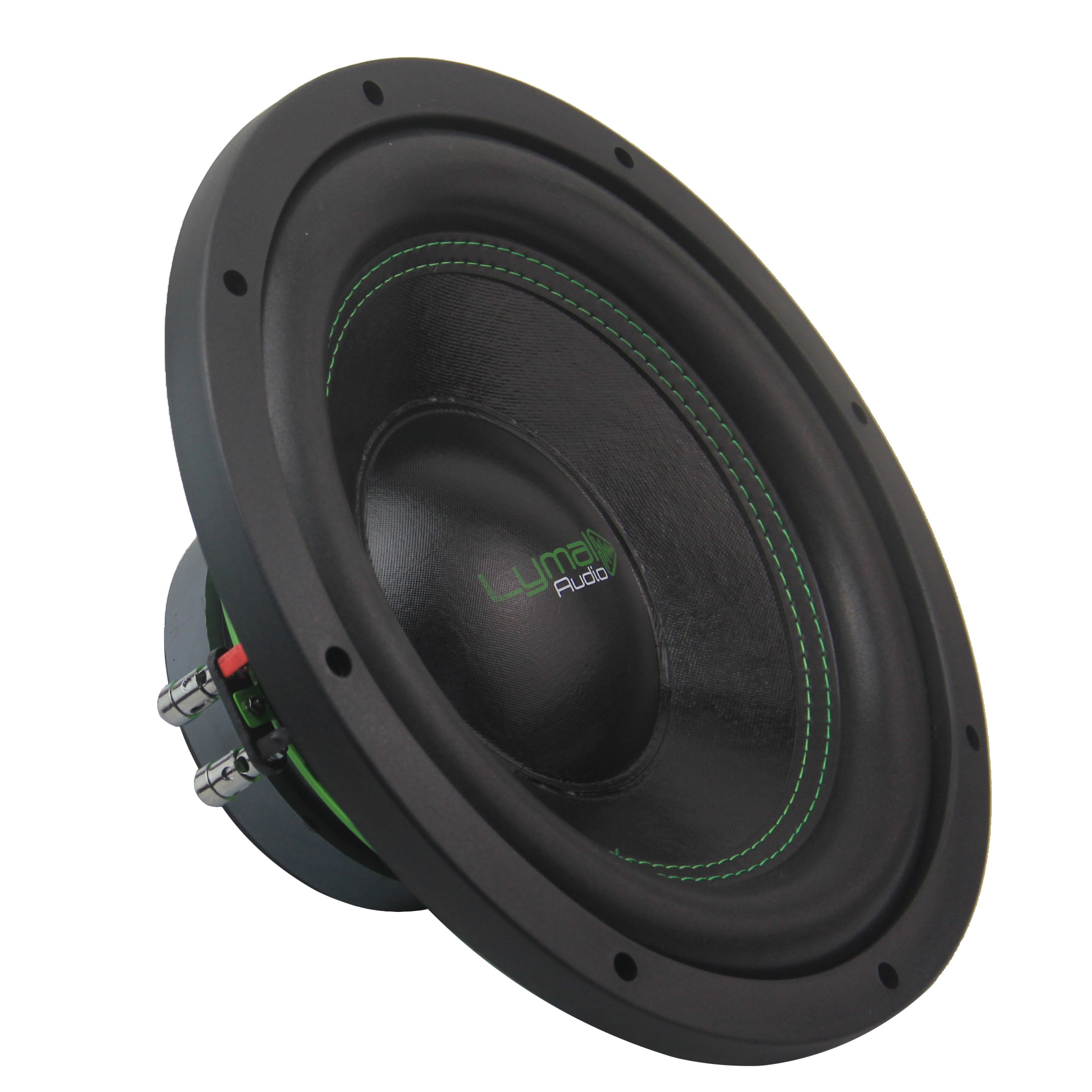 Lymal Audio LA-EPX12D4 12-inch subwoofer showcasing its polypropylene cone and steel basket design.