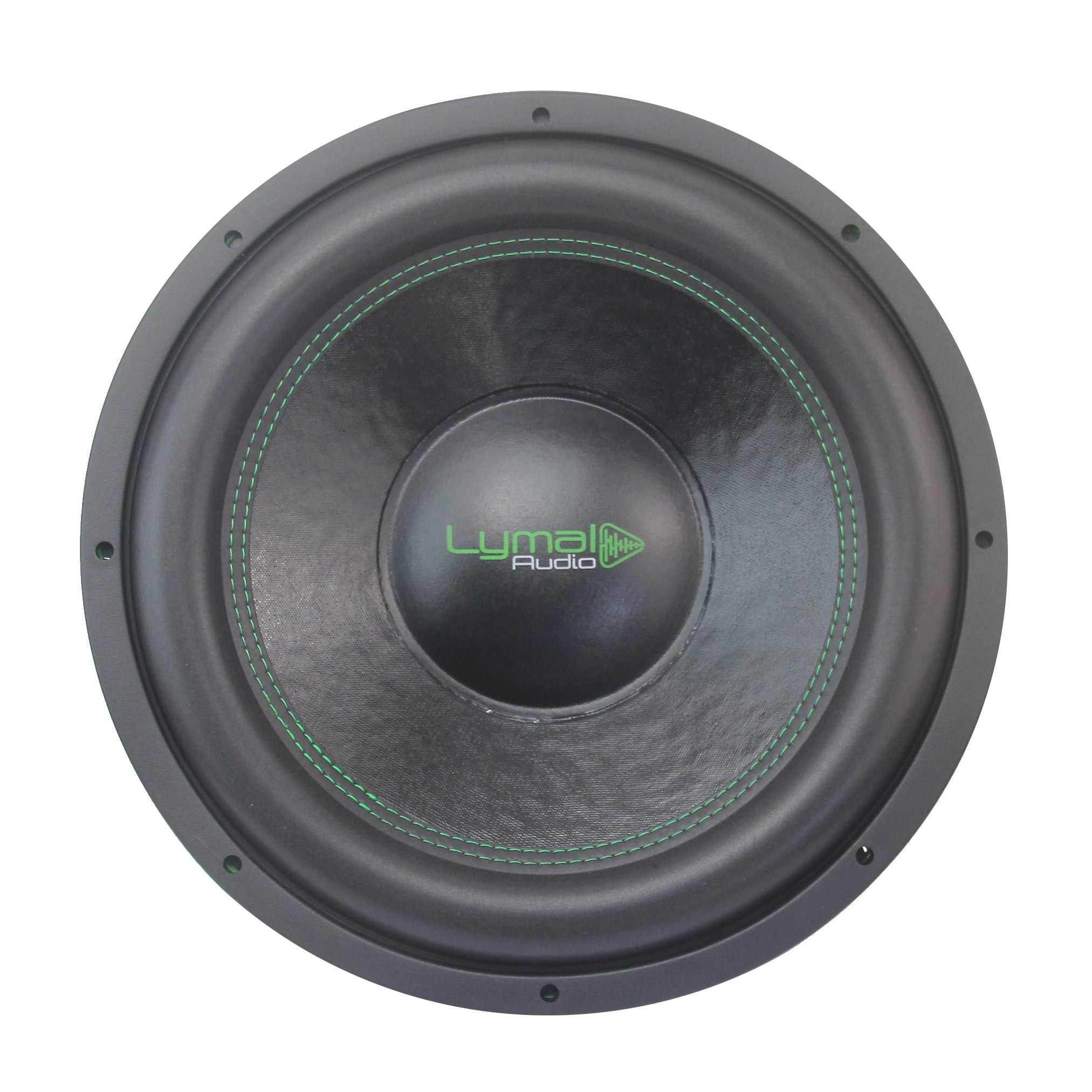 Lymal Audio LA-EPX15D4 15-inch subwoofer with dual voice coils and polypropylene cone, showcasing its robust design and features.