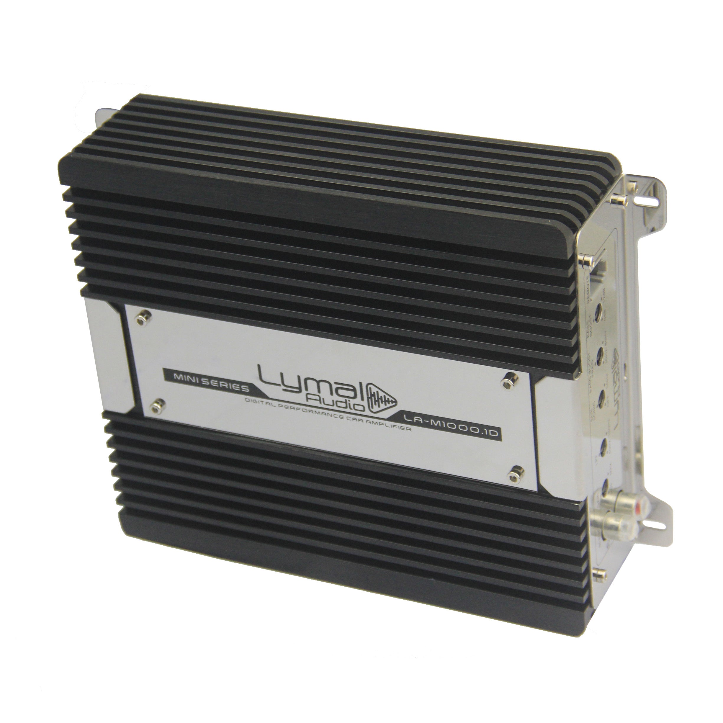 Lymal Audio LA-M1000.1D 1000 Watts Mono Block Car Amplifier with specifications and compact design.