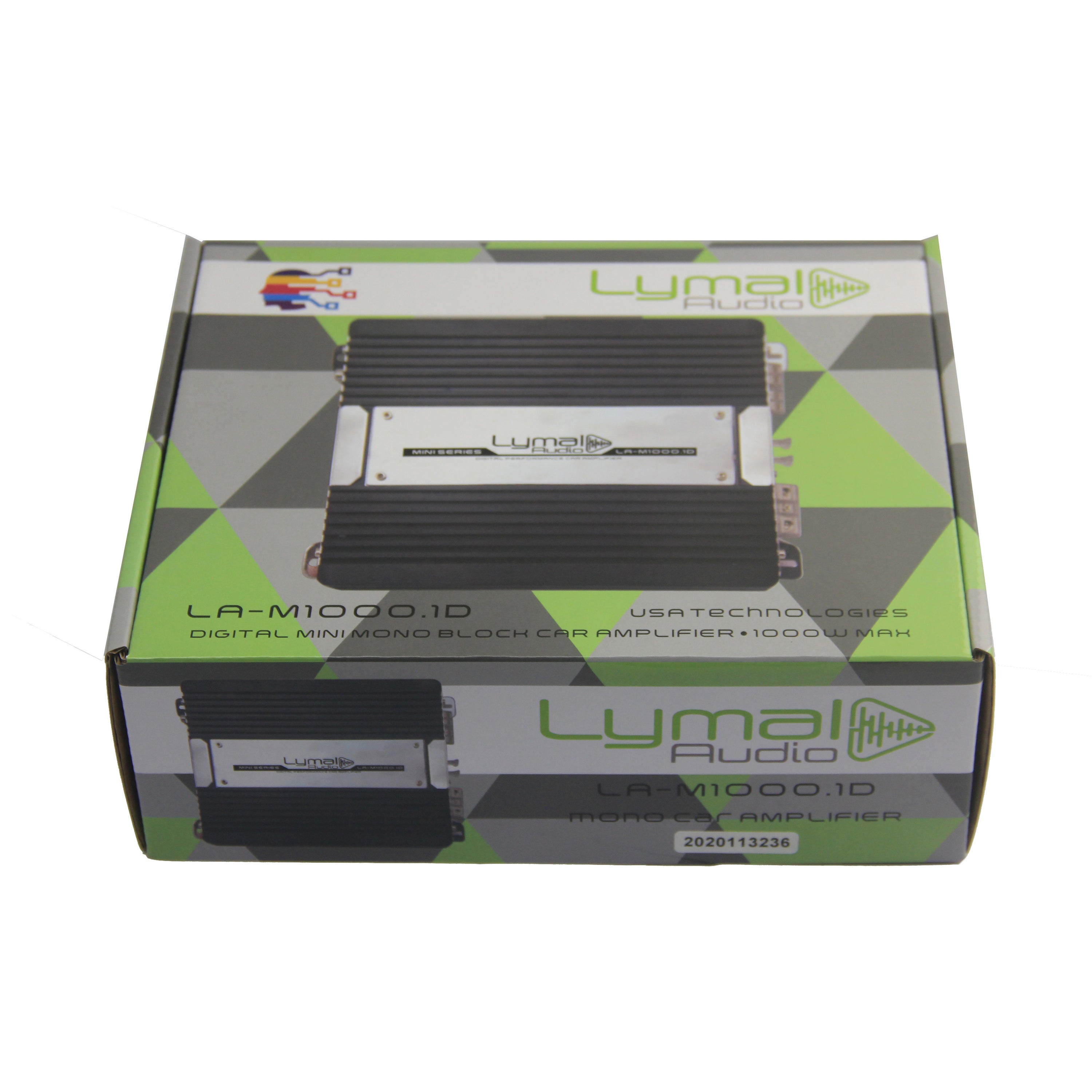 Lymal Audio LA-M1000.1D 1000 Watts Mono Block Car Amplifier with specifications and compact design.