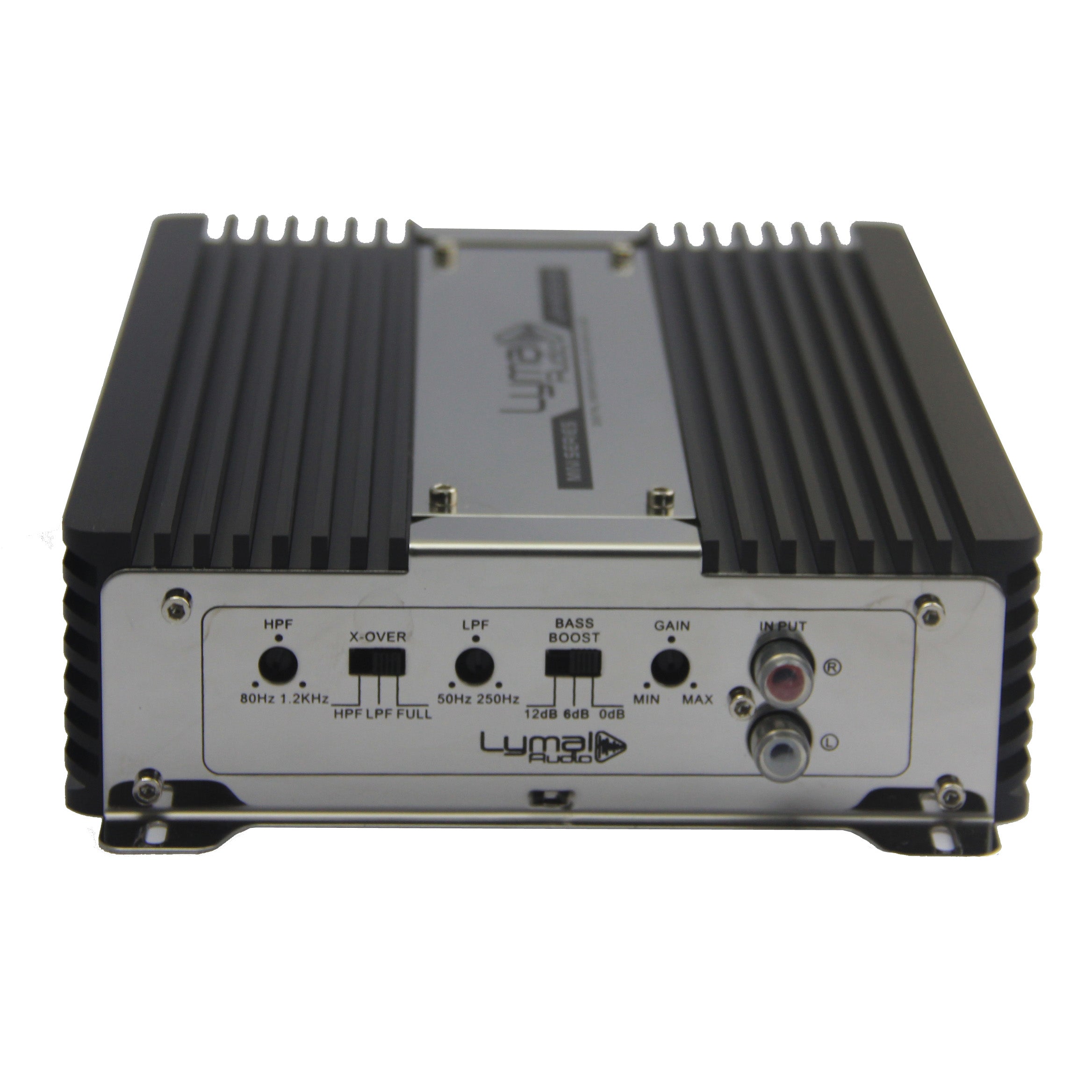 LA-M1000.2 1000 Watts 2 Channel Car Amplifier with sleek design and compact dimensions.