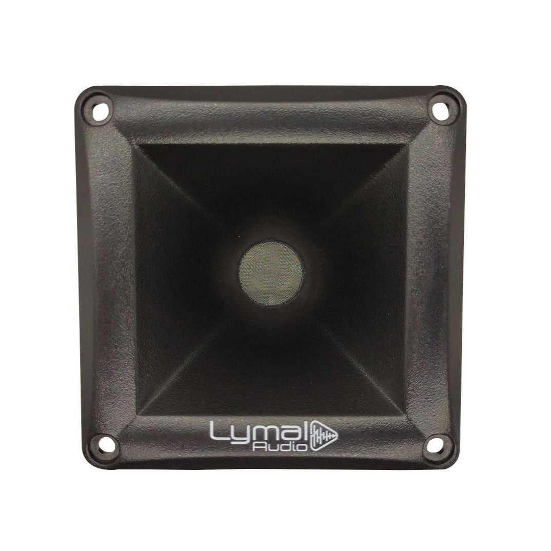 Lymal Audio LT-HD1 1" Pro Audio Compression Driver with Horn showcasing its sleek design and robust construction.