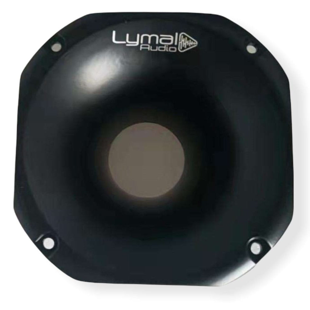 Lymal Audio LT-MHD2 Metal Horn Slim designed for 2-inch drivers, showcasing its sleek metal design and compact size.