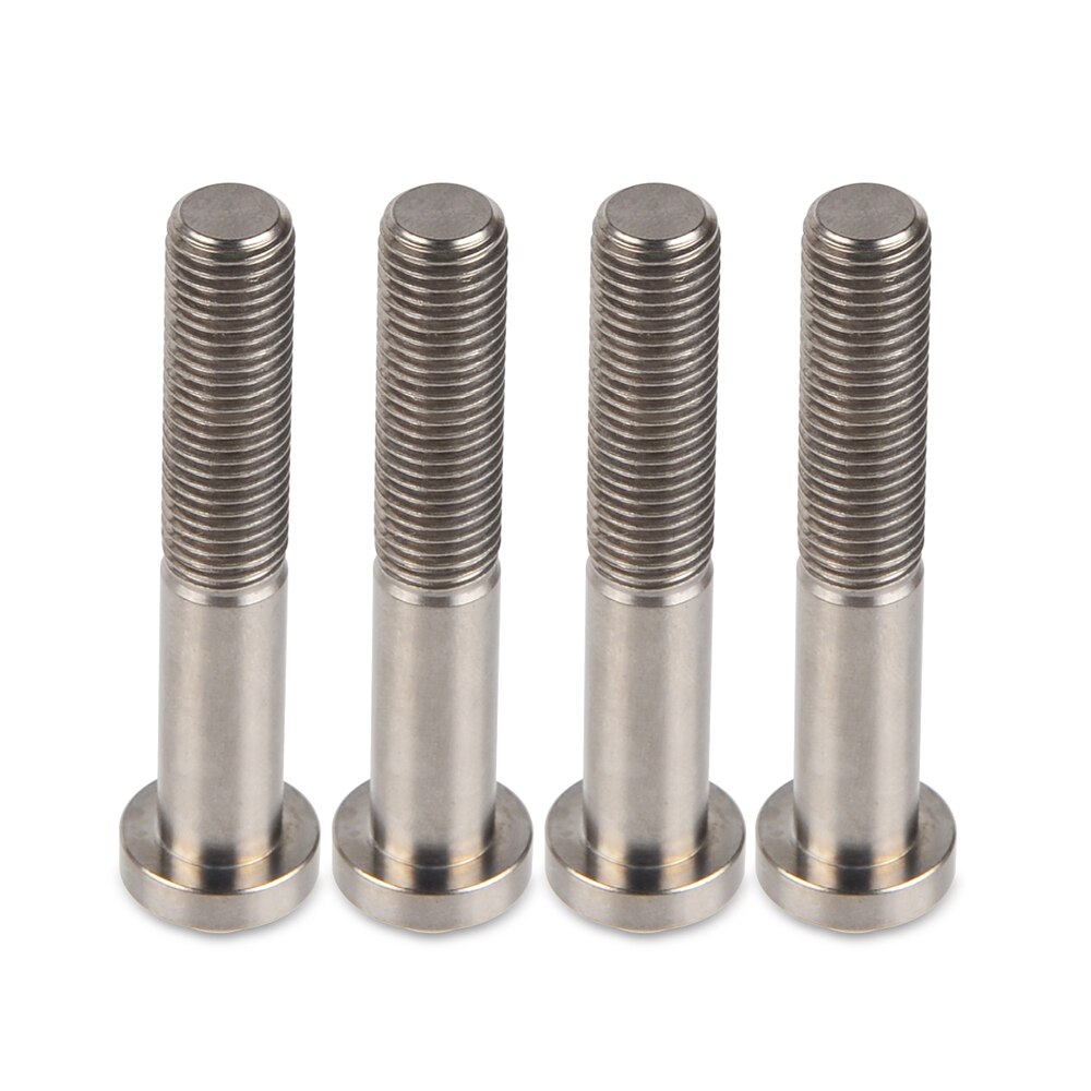 Four silver threaded bolts