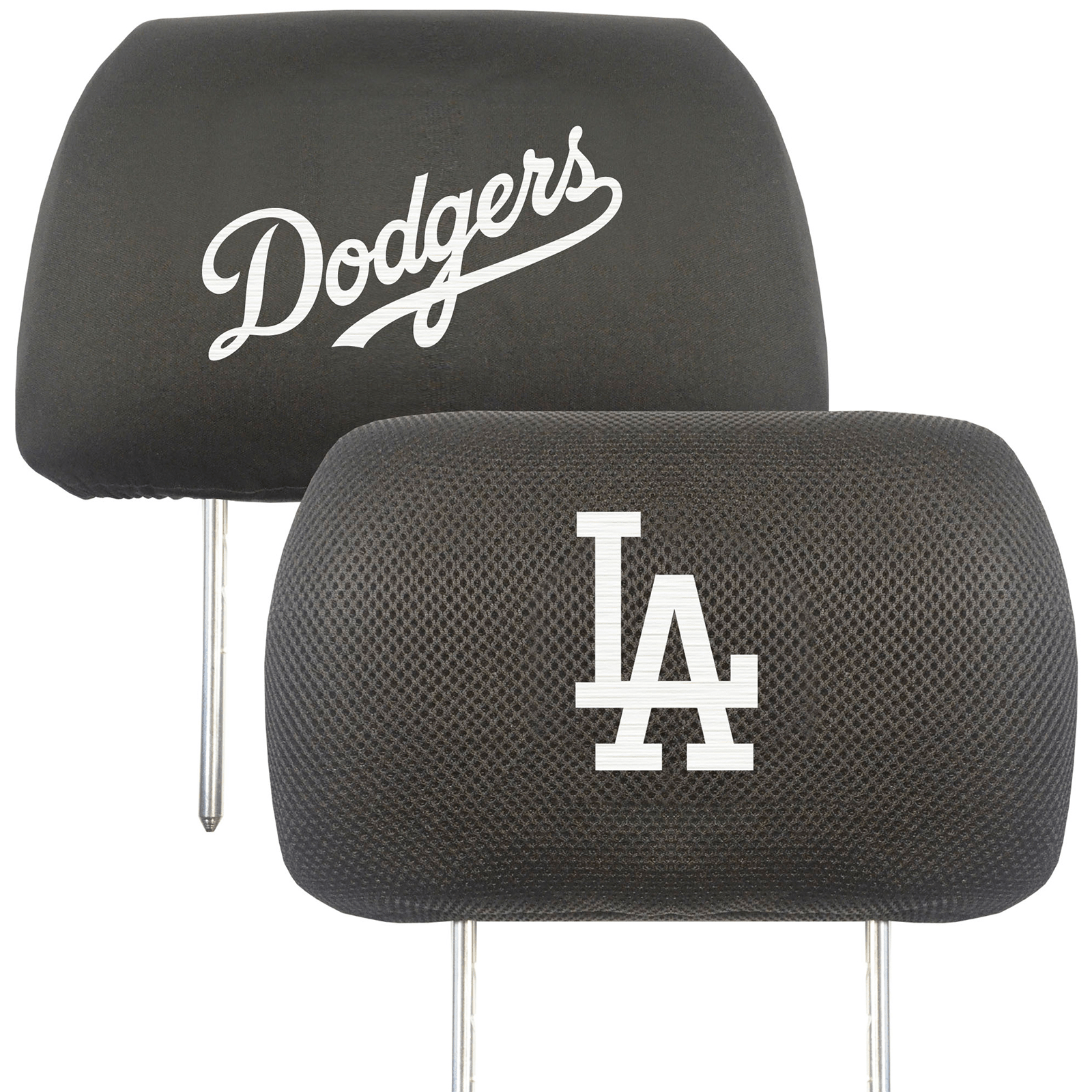 Car headrest covers with Dodgers logos